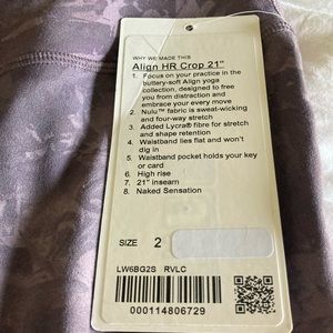 Lululemon Align crop 21 - size 2